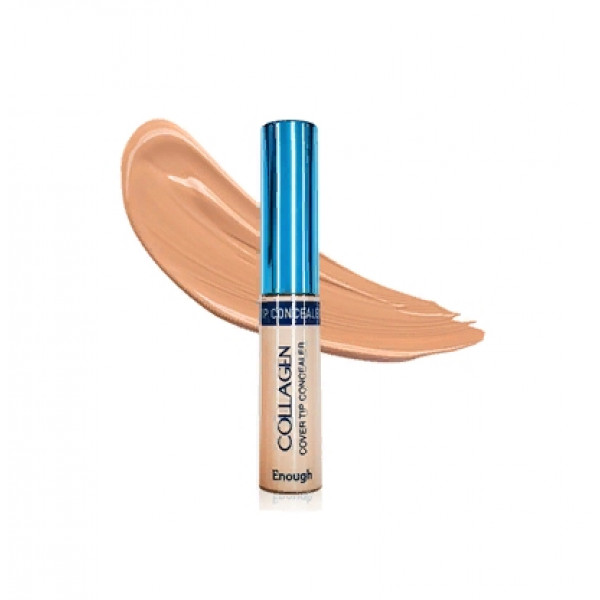 Enough Коллагеновый консилер для лица светло-бежевый Collagen Cover Tip Concealer 01 Light Beige (6,5 г)