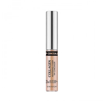 Enough Консилер осветляющий с коллагеном 3 в 1 светло-бежевый №01 LIGHT BEIGE Collagen Whitening Cover Tip Concealer (6,5 г)