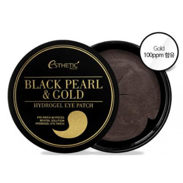 Esthetic House Гидрогелевые патчи для век с черным жемчугом и золотом Black Pearl & Gold Hydrogel Eye Patch (60 шт)