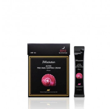 JMsolution Обновляющая ночная маска с муцином улитки Active Pink Snail Sleeping Cream Prime (3 мл)
