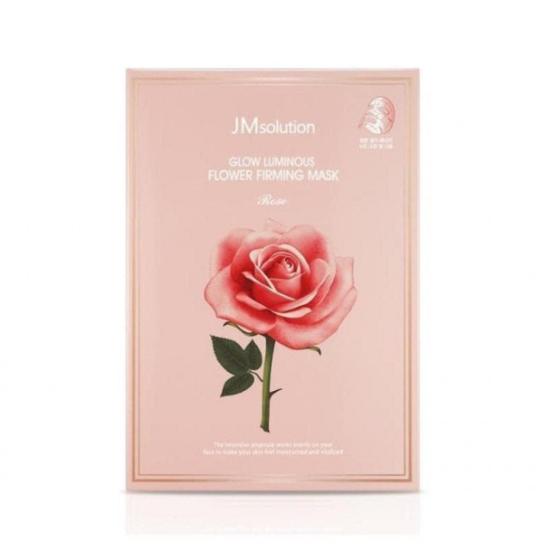 JMsolution Тканевая маска с розовой водой и цветочными экстрактами Glow Flower Firming Mask Rose (30 мл)