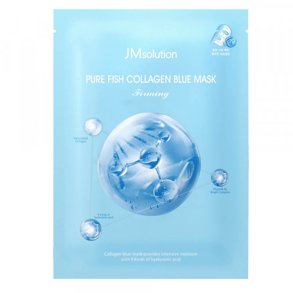 JMsolution Увлажняющая маска дли лица с коллагеном для эластичности кожи Pure Fish Collagen Blue Mask (30 мл)