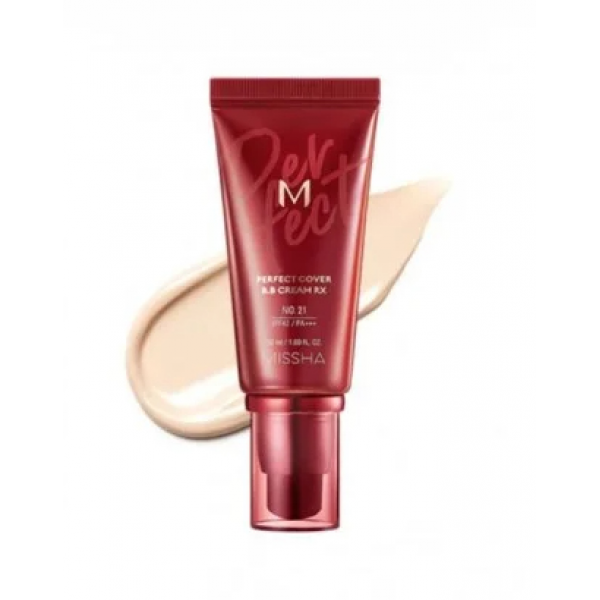 MISSHA BB-крем для лица №21 светло-бежевый M Perfect Cover BB Cream Light Beige Rx SPF42 PA+++ (50 мл)