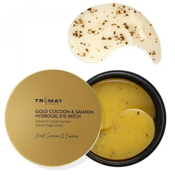 TRIMAY Патчи с икрой лосося и протеинами золотого шелкопряда Gold Cocoon & Salmon Hydrogel Eye Patch (60 шт)