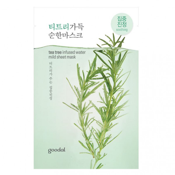 Goodal Успокаивающая тканевая маска для лица с чайным деревом Tea Tree Infused Water Mild Sheet Mask (23 мл)