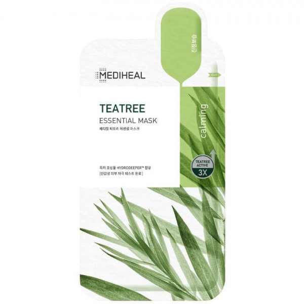 MEDIHEAL Успокаивающая тканевая маска для лица с чайным деревом Teatree Essential Mask (24 мл)