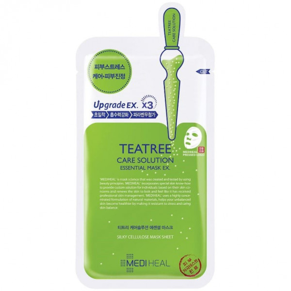 MEDIHEAL Заживляющая тканевая маска для лица с чайным деревом Teatree Care Solution Essential Mask EX (24 мл)