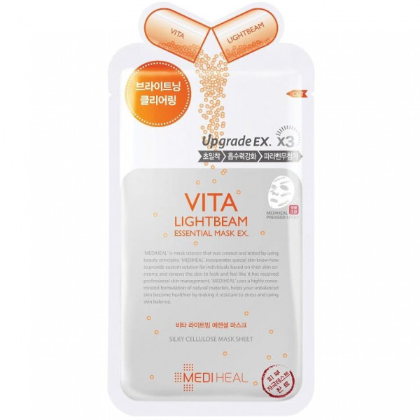 MEDIHEAL Тканевая маска для улучшения тона лица с витаминами Vita Light Beam Essential Mask EX (24 мл)