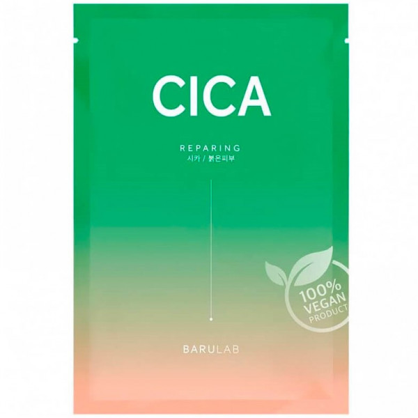 BARULAB Восстанавливающая тканевая маска для лица с центеллой The Clean Vegan Cica Mask (23 г)