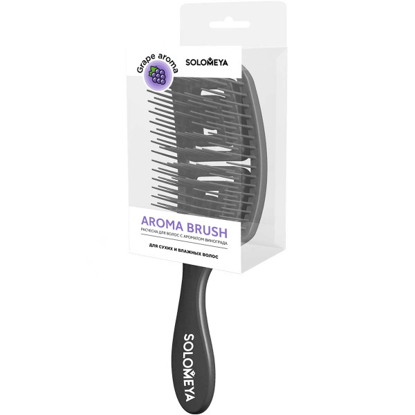 SOLOMEYA Расческа с ароматом винограда для сухих и влажных волос Wet Detangler Brush Rectangular Grape (22 x 7 см)