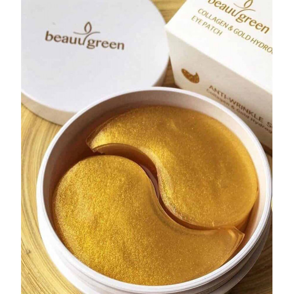 BeauuGreen Омолаживающие гидрогелевые патчи с золотом и коллагеном Collagen&Gold Hydrogel Eye Patch (60 шт)