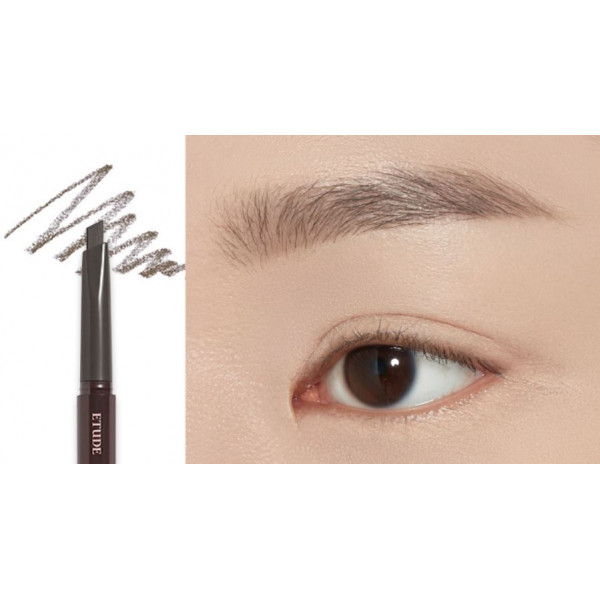 ETUDE Cеро-коричневый карандаш для бровей с щеточкой Drawing Eye Brow #02 Gray Brown (0,25 г)