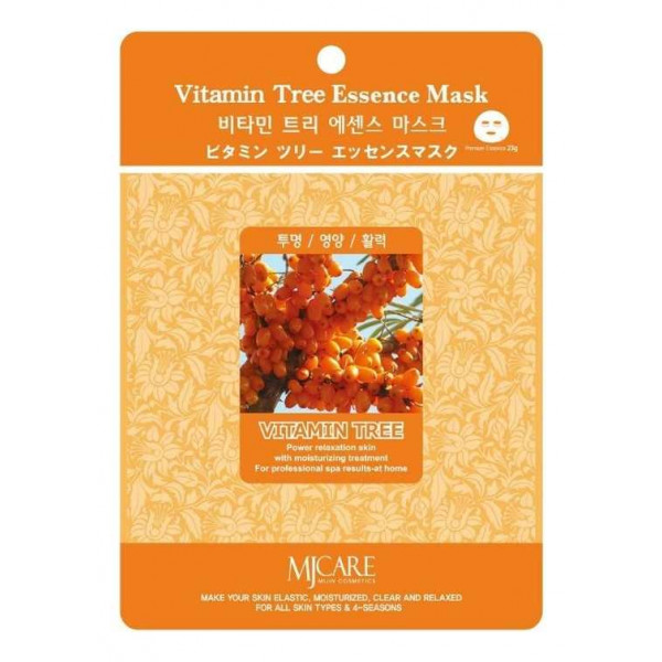 MIJIN Тканевая маска для лица с экстрактом облепихи Vitamin Tree Essence Mask (23 г)