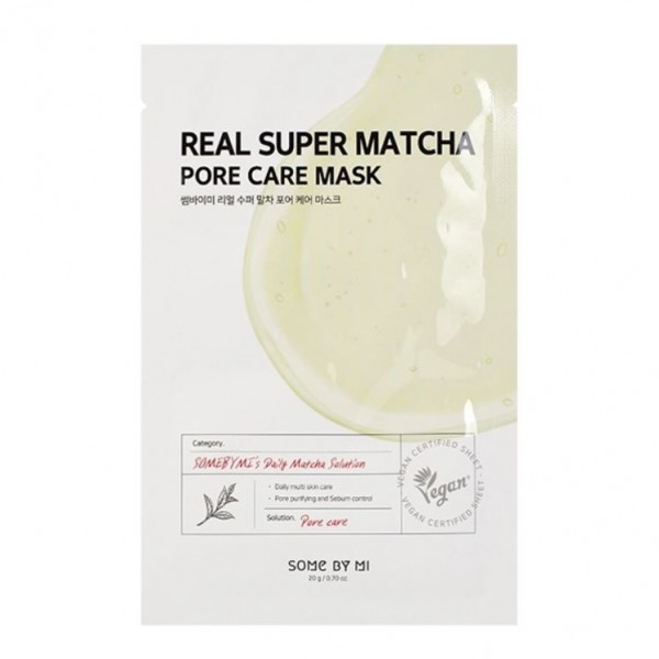 SOME BY MI Тканевая маска для сужения пор с чаем матча Real Super Matcha Pore Care Mask (20 мл)