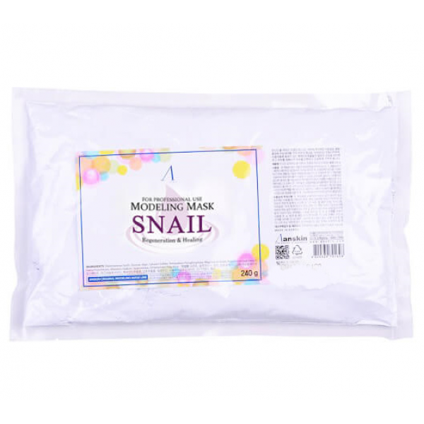 Anskin Восстанавливающая альгинатная маска для лица с муцином улитки Snail Modeling Mask (240 г)