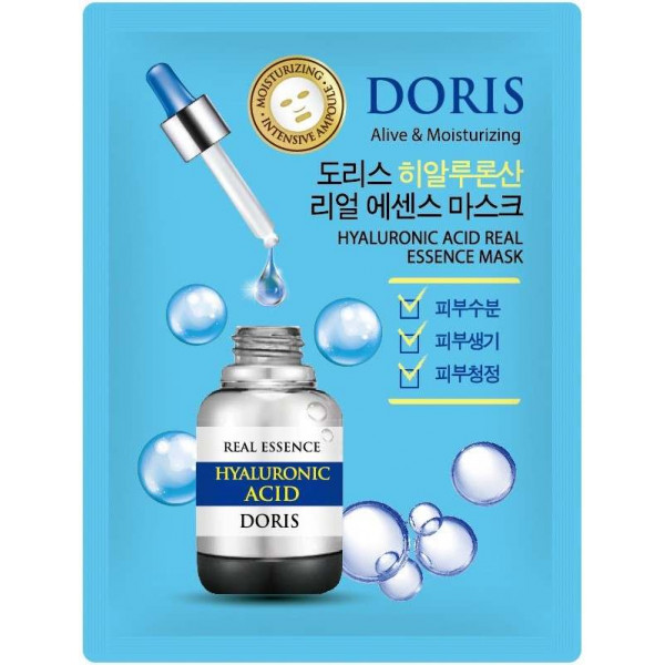 JIGOTT DORIS Тканевая маска для лица с гиалуроновой кислотой Hyaluronic Acid Real Essence Mask (25 мл)