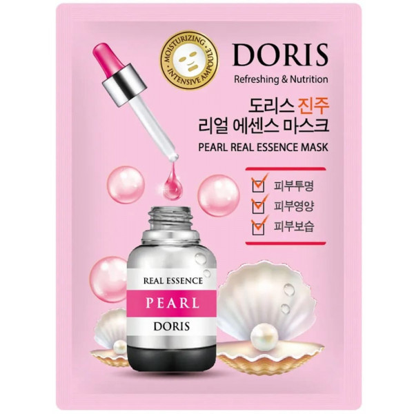 JIGOTT DORIS Тканевая маска для сияния лица с экстрактом жемчуга Pearl Real Essence Mask (25 мл)