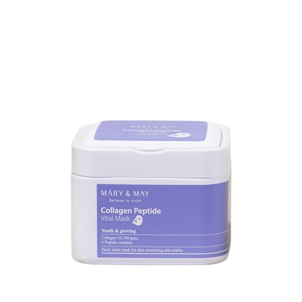 MARY & MAY Набор тканевых увлажняющих лифтинг-масок c пептидами Collagen Peptide Vital Mask (30 шт)