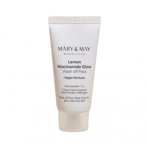 MARY & MAY Осветляющая глиняная маска для лица с лимоном и ниацинамидом Lemon Niacinamide Glow Wash Off Pack (30 г)