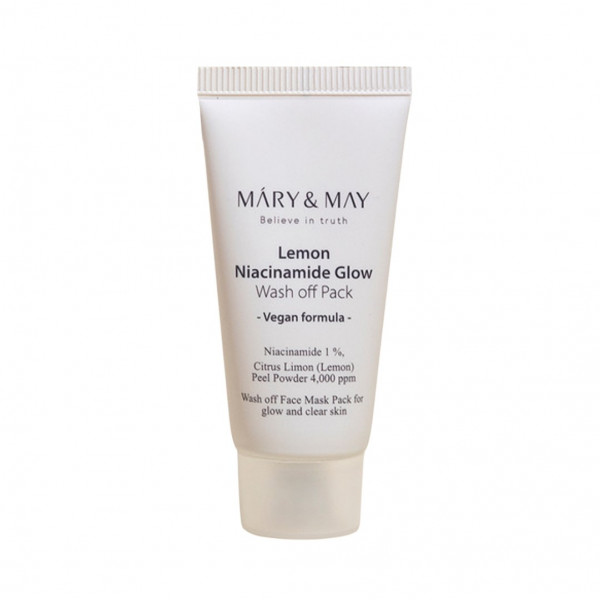 MARY & MAY Осветляющая глиняная маска для лица с лимоном и ниацинамидом Lemon Niacinamide Glow Wash Off Pack (30 г)