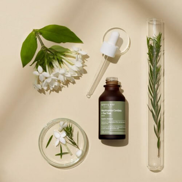 MARY & MAY Успокаивающая сыворотка с хауттюйнией и чайным деревом Houttuynia Cordata + Tea Tree Serum (30 мл)