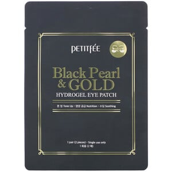 PETITFEE Гидрогелевые патчи для глаз с чёрным жемчугом и золотом Black Pearl & Gold Hydrogel Eye Patch (1 пара)