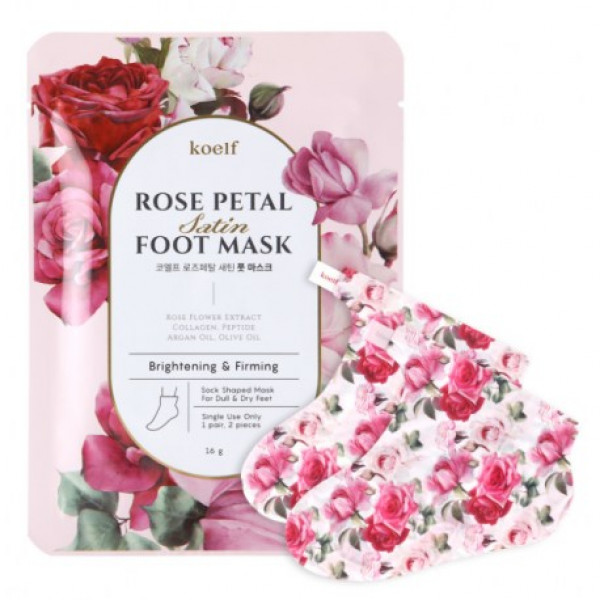 Koelf Маска-носочки для ног с экстрактом розы Rose Petal Satin Foot Mask (16 г)