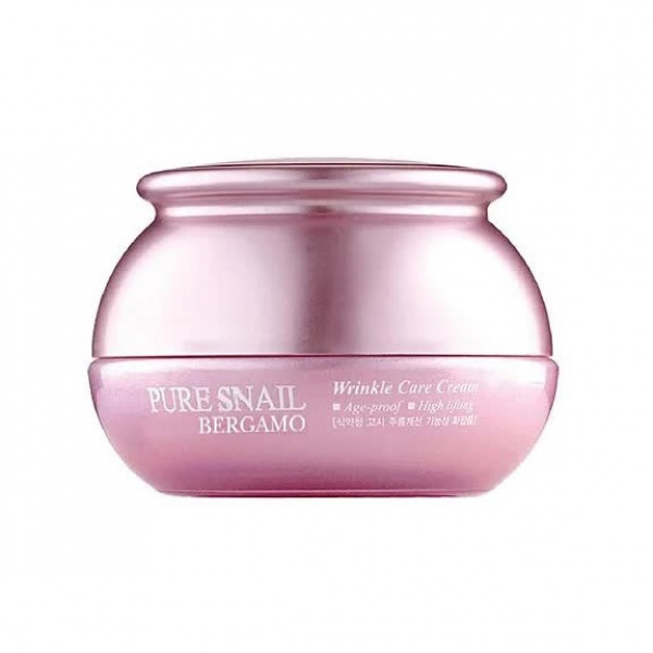 BERGAMO Антивозрастной крем для лица с улиточным муцином Pure Snail Wrinkle Care Cream (50 г)