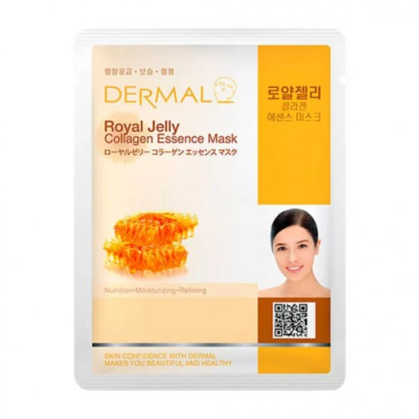 DERMAL Тканевая маска для лица с маточным молочком и коллагеном Royal Jelly Collagen Essence Mask (23 мл)