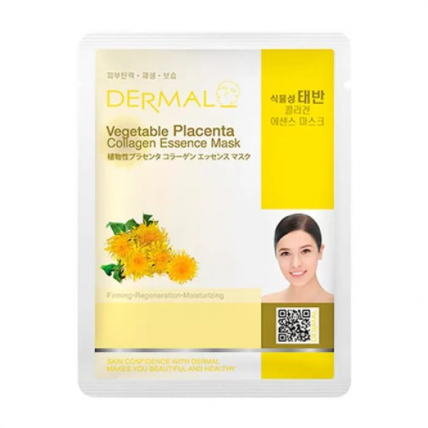 DERMAL Маска с растительной плацентой и коллагеном Placenta Collagen Essence Mask (23 мл)