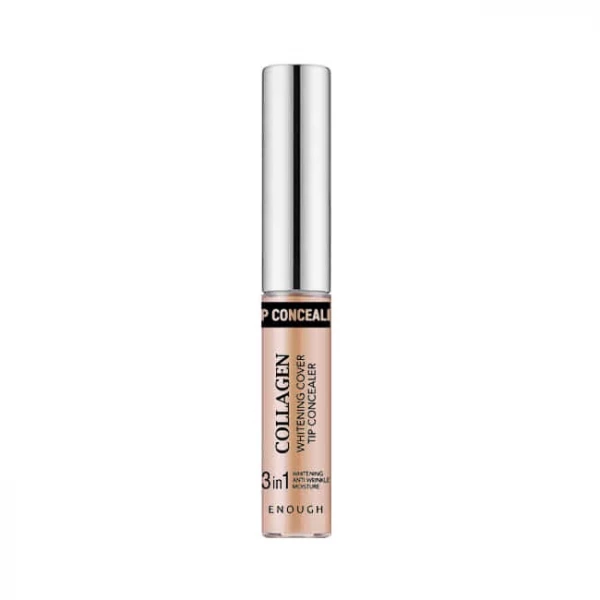 Enough Консилер осветляющий с коллагеном 3 в 1 светло-бежевый №01 LIGHT BEIGE Collagen Whitening Cover Tip Concealer (6,5 г)