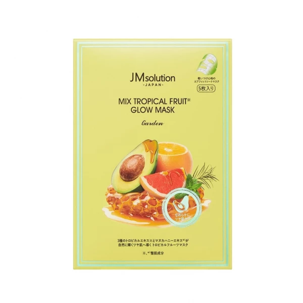 JMsolution Фруктовая тканевая маска для здорового сияния кожи лица Japan Mix Tropical Fruit Glow Mask Garden (30 мл)