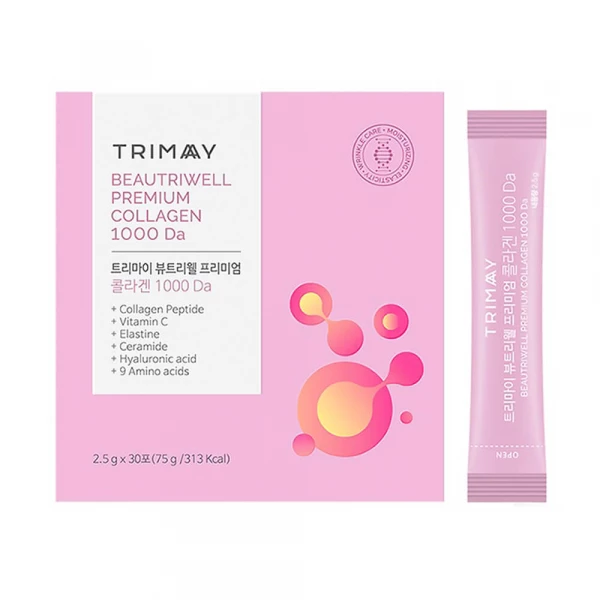 TRIMAY Биологическая активная добавка с морским коллагеном BeautriWell Premium Collagen 1000 Da (1 шт)