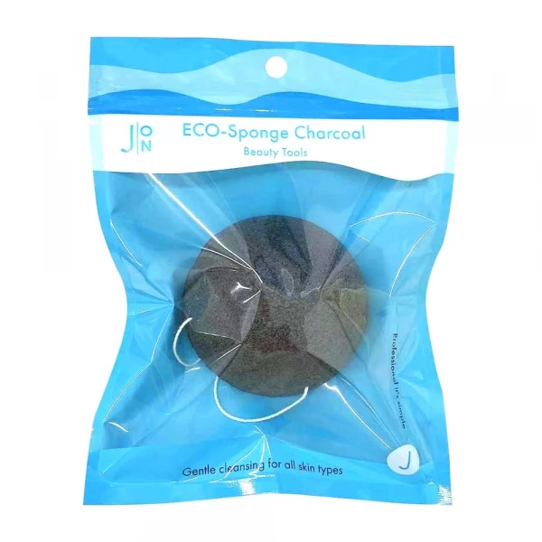 J:ON Очищающий спонж конняку с древесным углем ECO-Sponge Charcoal (1 шт)