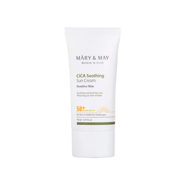 MARY & MAY Успокаивающий солнцезащитный крем с центеллой CICA Soothing Sun Cream SPF 50+ PA++++ (50 мл)